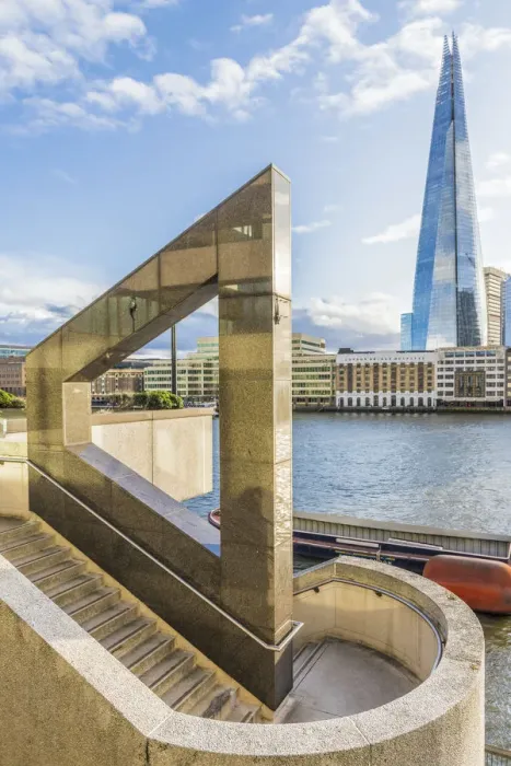 Framed Print : Shard and River Thames, London, England Framed Print : Shard and River Thames, London, England