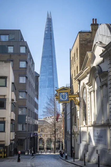 Framed Print : The Shard viewed from the City of London, London, England, UK Framed Print : The Shard viewed from the City of London, London, England, UK