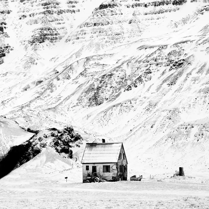 Framed Print : Shed and tractor in snowy winter landscape, Snaefellsnes Peninsula, West Iceland Framed Print : Shed and tractor in snowy winter landscape, Snaefellsnes Peninsula, West Iceland
