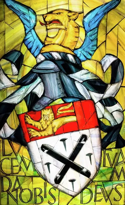 Framed Print : Shields of Arms, The Stained Glass Museum, Ely Cathedral, Ely, Cambridgeshire, England