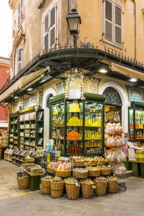 Framed Print : Shop in Corfu Town, Corfu, Ionian Islands, Greece Framed Print : Shop in Corfu Town, Corfu, Ionian Islands, Greece