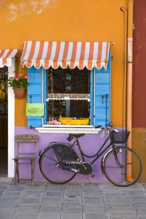 Framed Print : Shop Front, Burano, Venice, Italy, PR