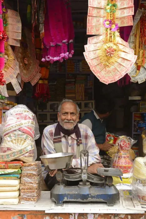 Framed Print : Shop owner at Bharatpur, Rajasthan, India Framed Print : Shop owner at Bharatpur, Rajasthan, India