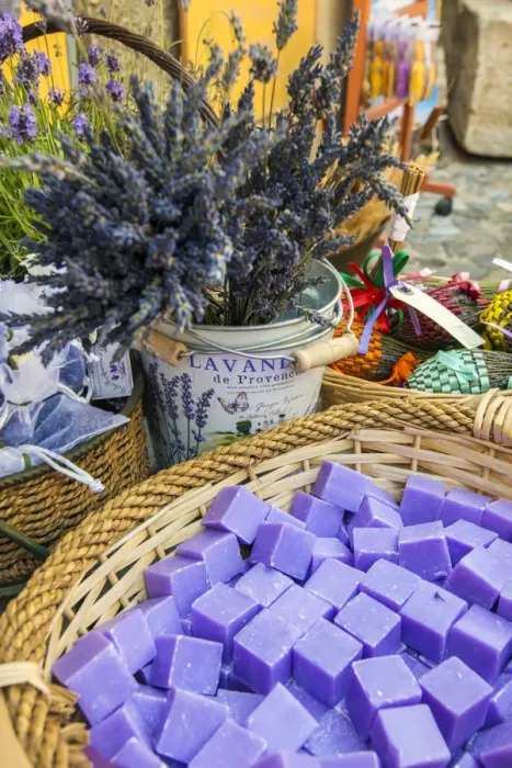 Framed Print : Shop selling typical lavender products in Valensole, Provence, France