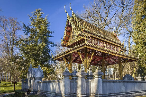 Siamese temple Thai-Sala in the spa gardens of Bad Homburg vor der Hohe, Taunus, Hesse, Germany
