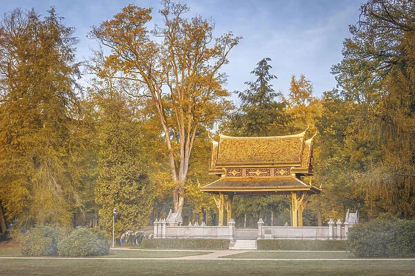 Siamese temple Thai-Sala in the spa gardens of Bad Homburg vor der Hoehe, Taunus, Hesse, Germany