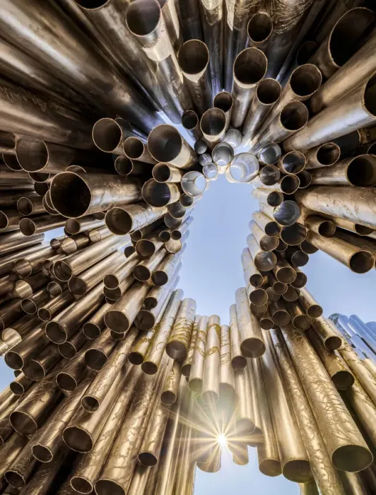 Framed Print : Sibelius Monument, low angle view, Helsinki, Uusimaa County, Finland Framed Print : Sibelius Monument, low angle view, Helsinki, Uusimaa County, Finland