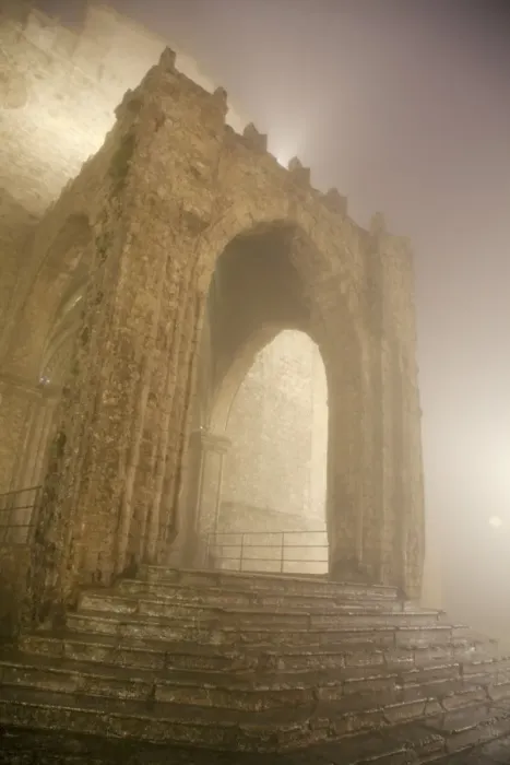 Framed Print : Sicily, Italy, Western Europe; Detail from the Erice Cathedral in high humidity Framed Print : Sicily, Italy, Western Europe; Detail from the Erice Cathedral in high humidity