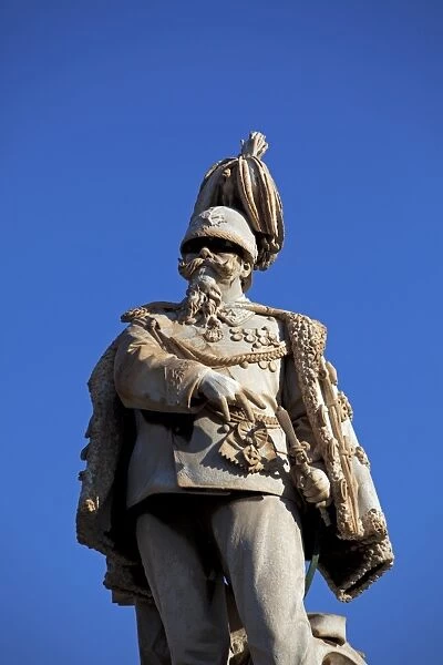 Sicily, Italy, Western Europe; Monument ot King Victor Emanuel I in Trapani