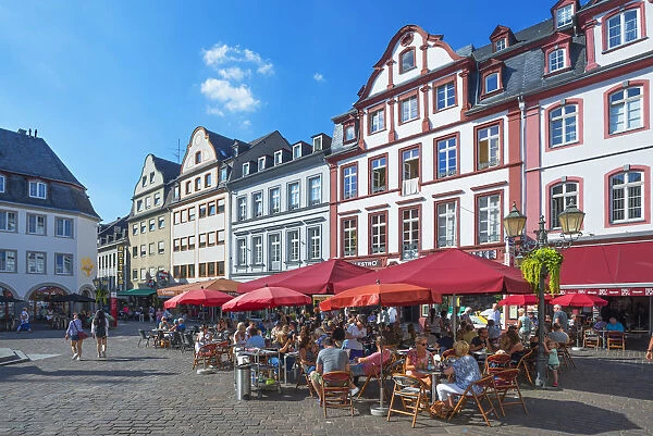 Sidewalk cafes on Jesuitenplatz, Koblenz, Rhineland-Palatinate, Germany