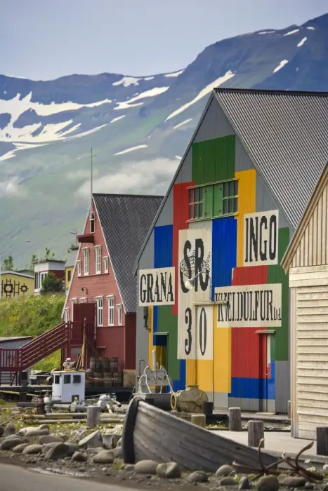 Framed Print : Siglufjordur Historic Village, North Coast, Iceland