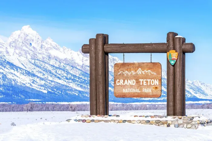 Framed Print : Sign of the Beginning Grand Teton National Park, Wyoming, USA