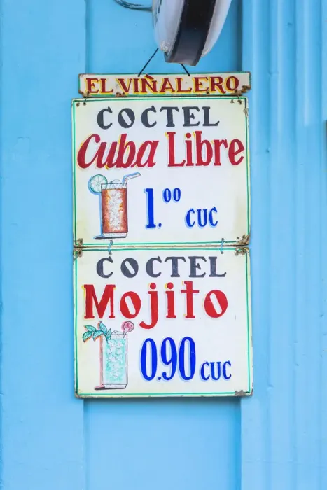 Framed Print : A sign hanging outside a bar in Vinales Town, Pinar del Rio Province, Cuba
