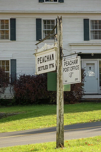 Signpost in the village of Peacham, Vermont, USA