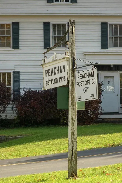 Framed Print : Signpost in the village of Peacham, Vermont, USA Framed Print : Signpost in the village of Peacham, Vermont, USA