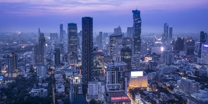 Framed Print : Silom and Sathorn skyline, Bangkok, Thailand Framed Print : Silom and Sathorn skyline, Bangkok, Thailand