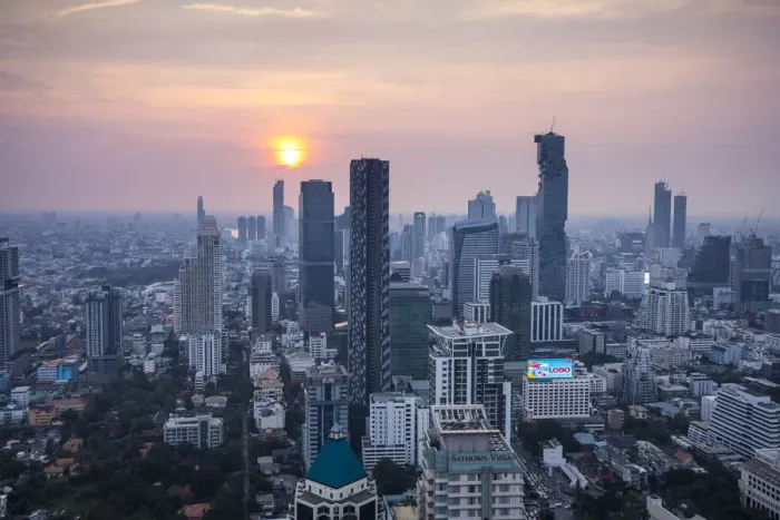 Framed Print : Silom and Sathorn skyline, Bangkok, Thailand Framed Print : Silom and Sathorn skyline, Bangkok, Thailand