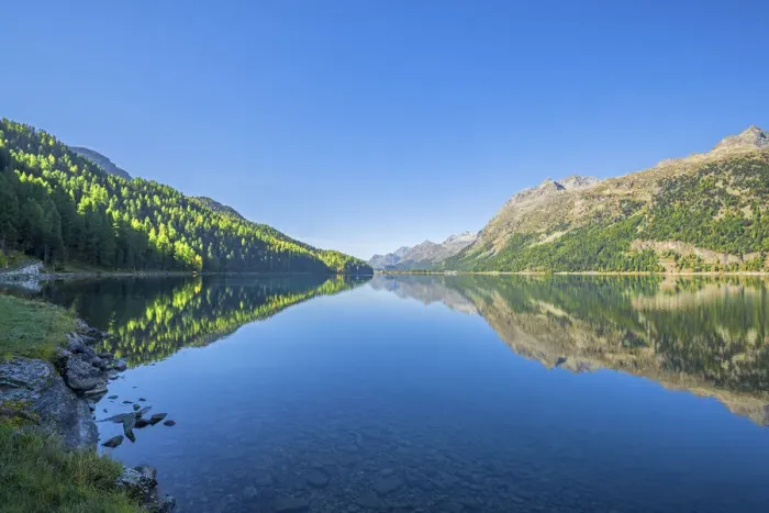 Framed Print : Silvaplana lake with Piz Lagrev, Bernina mountain range, Upper Engadin, Grisons (Graubunden), Switzerland Framed Print : Silvaplana lake with Piz Lagrev, Bernina mountain range, Upper Engadin, Grisons (Graubunden), Switzerland
