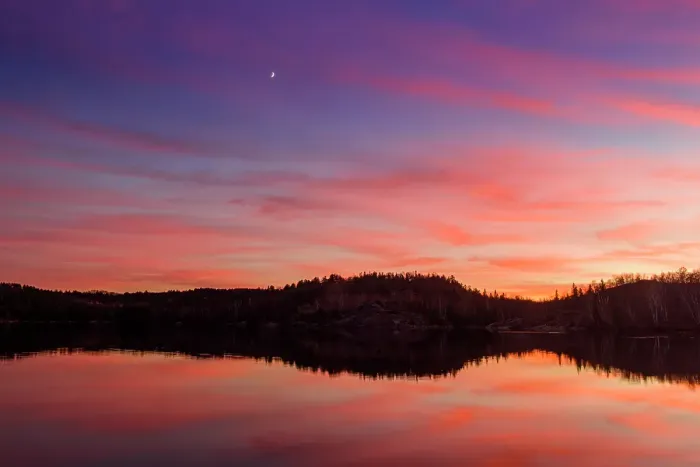Framed Print : Simon Lake at sunset, Greater Sudbury, Ontario, Canada Framed Print : Simon Lake at sunset, Greater Sudbury, Ontario, Canada