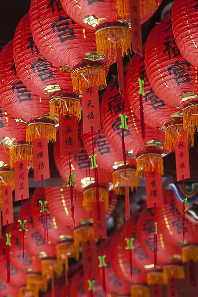 Singapore, Chinatown, Thian Hock Keng Temple, Chinese red lanterns