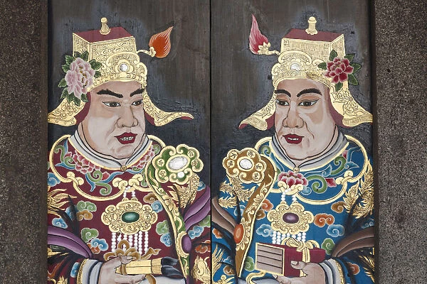 Singapore, Chinatown, Thian Hock Keng Temple, temple paintings