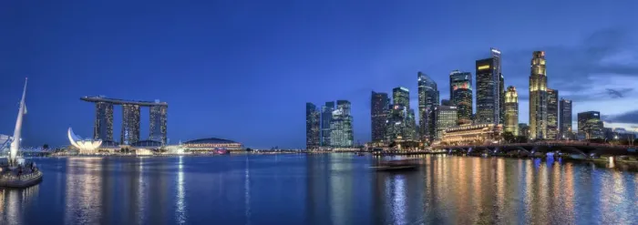 Framed Print : Singapore, Marina and City Skyline Framed Print : Singapore, Marina and City Skyline