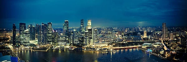Singapore, Singapore Aerial view of Singapore Skyline