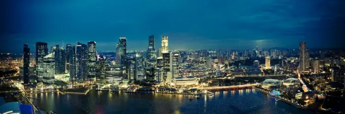 Framed Print : Singapore, Singapore Aerial view of Singapore Skyline Framed Print : Singapore, Singapore Aerial view of Singapore Skyline