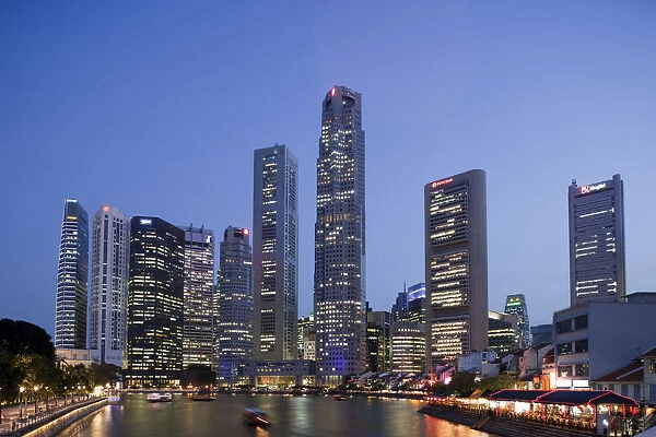 Singapore, Singapore River and City Skyline