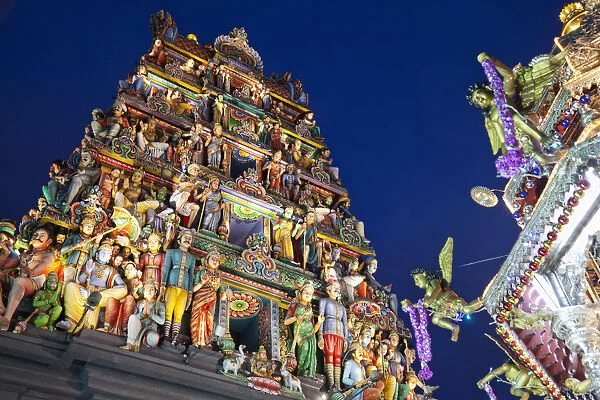 Singapore, Sri Mariamman Temple, Indian Deities Adorning Main Gateway