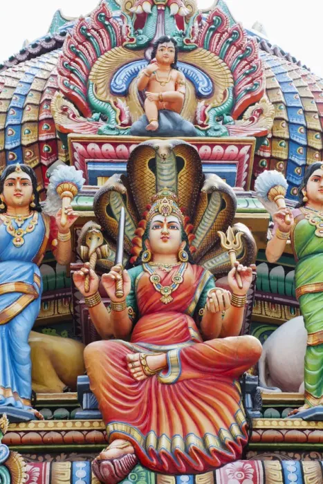 Framed Print : Singapore, Sri Mariamman Temple, Hindu Deities Adorning Roof of Main Prayer Hall Framed Print : Singapore, Sri Mariamman Temple, Hindu Deities Adorning Roof of Main Prayer Hall