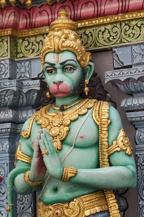 Framed Print : Singapore, Statue in front of Sri Krishnan Hindu Temple