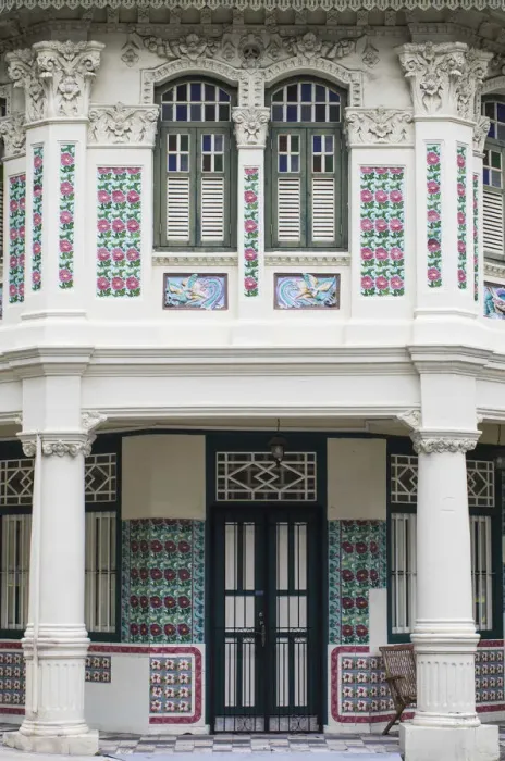 Framed Print : Singapore, traditional shophouse architecture