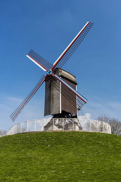 Sint-Janshuismolen or Sint-Janshuis Mill windmill, Bruges, West Flanders, Belgium