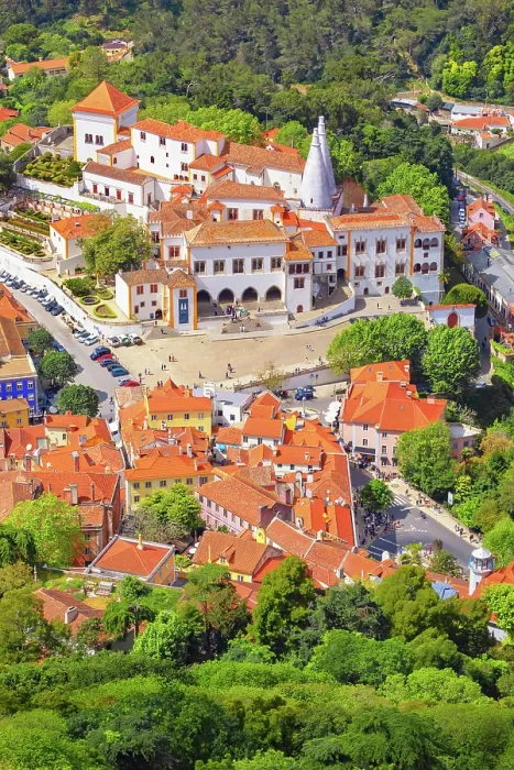 Framed Print : Sintra National Palace, high angle view, Sintra, Portugal Framed Print : Sintra National Palace, high angle view, Sintra, Portugal