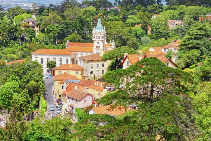 Framed Print : Sintra town, high angle view, Sintra, Portugal