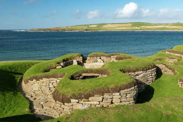 Framed Print : Skara Brae Prehistoric Village on Mainland, Orkney, Scotland. Autumn (October) 2022