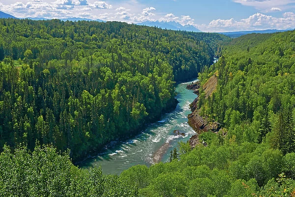 Skeena River. Hazelton Mountains of the Coast Mountains, Near Kispiox, British Columbia, Canada
