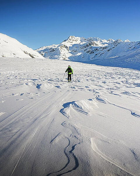 Ski touring at Valle Spluga Valchiavenna Lombardia Italy