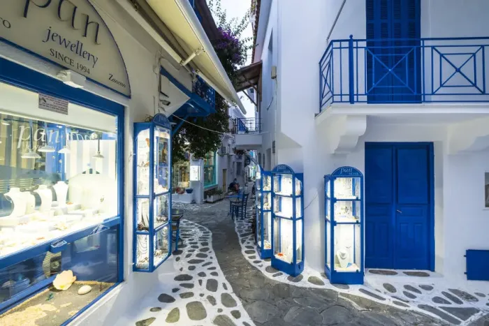 Framed Print : Skiathos Town, Skiathos, Sporade Islands, Greece