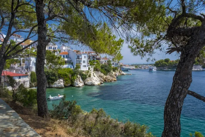 Framed Print : Skiathos Town, Skiathos, Sporade Islands, Greece