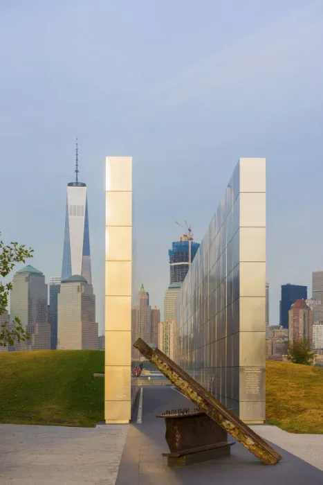 Framed Print : Empty skies 9 / 11 memorial in Libery state park, New York, USA Framed Print : Empty skies 9 / 11 memorial in Libery state park, New York, USA