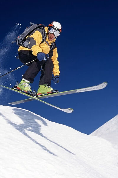 Skiing, Freeride, Arosa, Grisons, Switzerland (MR)