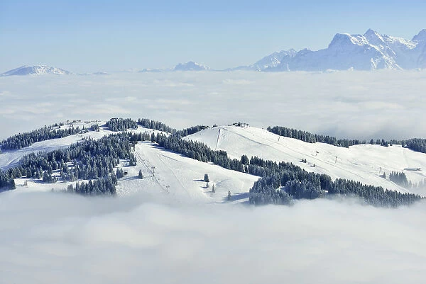 The skiing pistes of the Hohe Salve, Hopfgarten, Tyrol, Austria