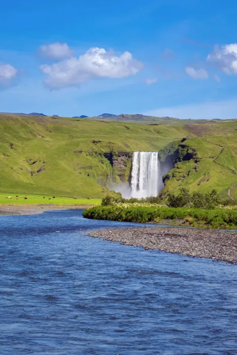 Framed Print : Skogafoss waterfall on sunny day, Skogar, Rangarping eystra, Southern Region, Iceland Framed Print : Skogafoss waterfall on sunny day, Skogar, Rangarping eystra, Southern Region, Iceland