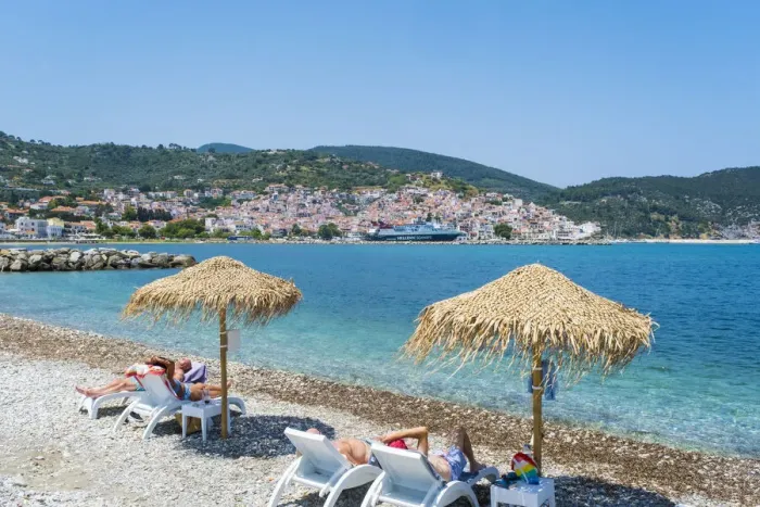 Framed Print : Skopelos Town, Skopelos, Sporade Islands, Greece