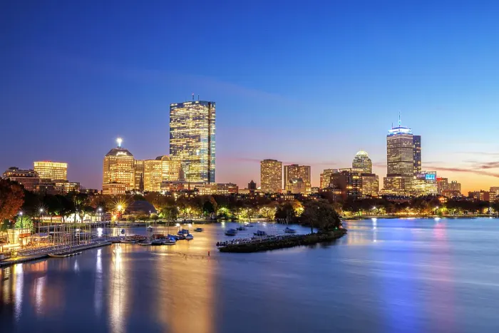 Framed Print : Skyline of Back Bay from across the Charles River, Boston, Massachusetts, USA Framed Print : Skyline of Back Bay from across the Charles River, Boston, Massachusetts, USA
