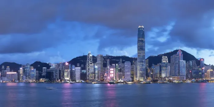 Framed Print : Skyline of Hong Kong Island at dusk, Hong Kong, China Framed Print : Skyline of Hong Kong Island at dusk, Hong Kong, China