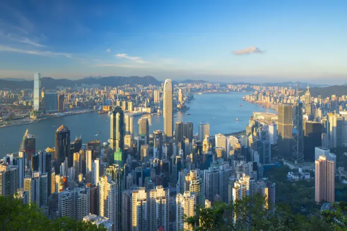 Framed Print : Skyline of Hong Kong Island and Kowloon from Victoria Peak, Hong Kong Island, Hong Kong Framed Print : Skyline of Hong Kong Island and Kowloon from Victoria Peak, Hong Kong Island, Hong Kong
