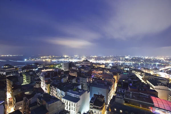 Skyline of Istanbul from the Beyoglu area, Istanbul, Turkey